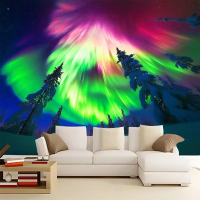Produktbild von 3D-Wandbild, Nordlichter, 400 x 280 cm