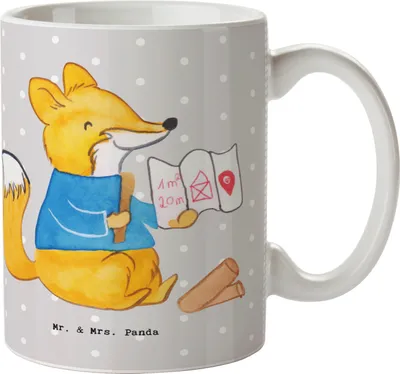 Produktbild von Mr. & Mrs. Panda Kaffeebecher Bauzeichner Herz - Grau Pastell - Geschenk, Tasse mit Spruch, Kaffeetasse, keramik, bedruckt, Henkelbecher