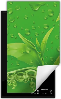 Produktbild von DarHaus Herdabdeckplatte 1 teilig 30x52 cm Anti Rutsch Matte Aufrollbar, grüne - Blume