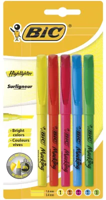 Produktbild von BiC 893133 Textmarker, hell, 5 Stück
