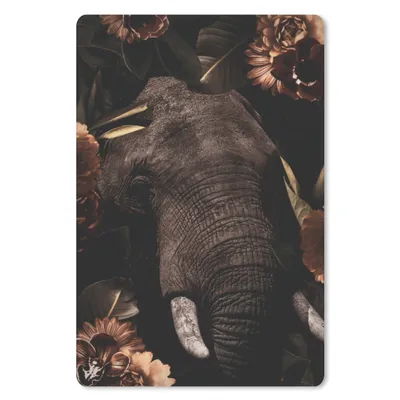 Produktbild von MuchoWow® Mauspad Mousepad Elefant - Blumen - Dschungel 40x60 cm - Mousepads - Maus Mat - Pad - Mausunterlage - Schreibtisch Accesoire