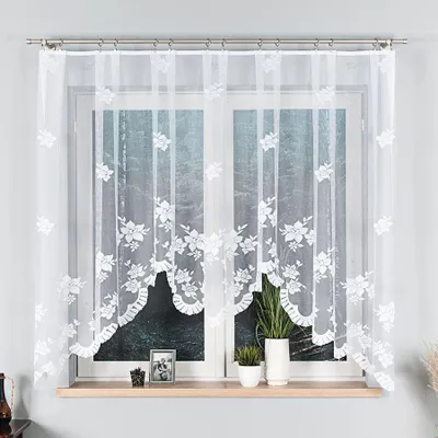 Zdjęcie produktu dla Zasłona dekoracyjna łukowa krótka IRENA biała 310x160 cm MyBestHome