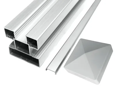 Produktbild von WPC Sichtschutz Zaun Zaunpfosten Aluminium Pfosten Zaunpfahl 240 x 6,8 x 6,8 cm
