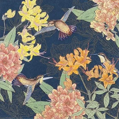 Produktbild von RP 20 Servietten Humming Bird - Kolibris an wilden Blumen 33x33cm