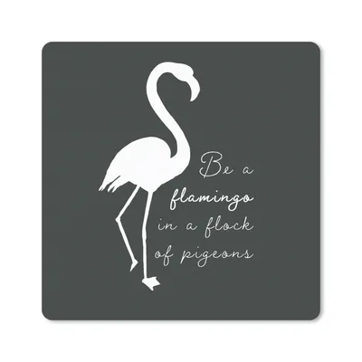 Produktbild von MuchoWow® Mauspad Mousepad Flamingo - Scherenschnitt - Briefe - Zitate 20x20 cm - Mousepads - Maus Mat - Pad - Mausunterlage - Desk Mat - Bureauartikeln
