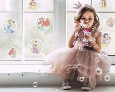 Produktbild von Fenstersticker - Princess Kindness Bubbles  - Größe 30 x 30 cm, 2 Bogen