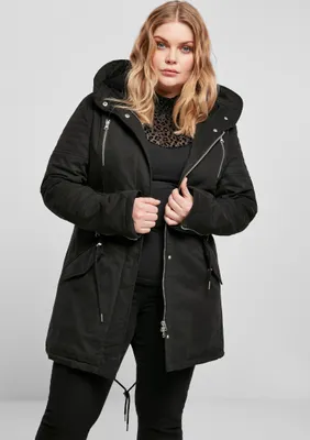 Zdjęcie produktu dla Urban Classics Ladies Sherpa Lined Bawełna Parka czarna - XXL