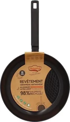 Produktbild von Bratpfanne - MENASTYL - 6020638 - Geschmiedetes Aluminium - 28 cm - Schwarz - Geeignet für alle Herdarten einschließlich Induktion