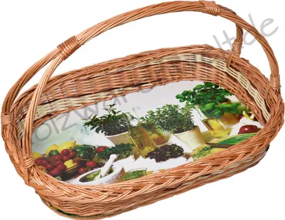 Produktbild von YULKA Weidentablett NATURMOTIV Tablettkorb Korbtablett Tablett Serviertablett