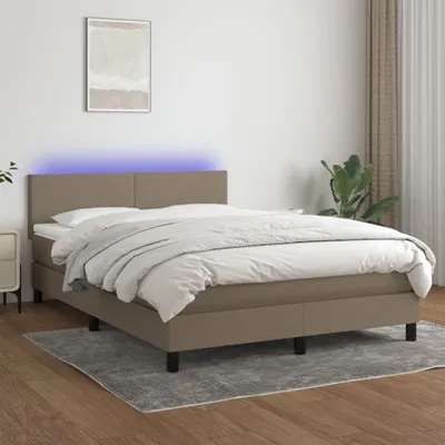 Produktbild von Möbel Boxspringbett mit Matratze & LED Taupe 140x200 cm Stoff - Klassische Betten 3133001