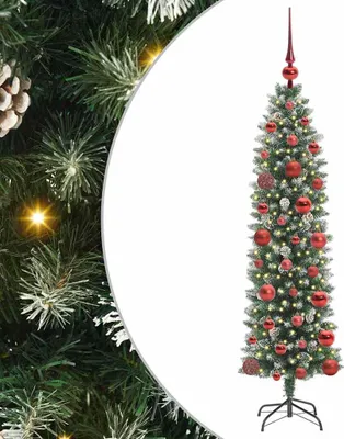 Obrázok produktu pre vidaXL Umelý tenký vianočný stromček zeleno-biely 120 cm