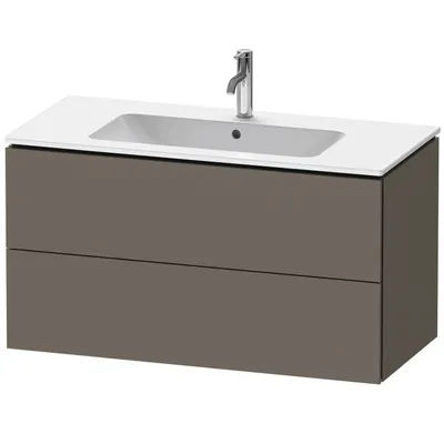 Produktbild von Waschtischunterbau L-CUBE 1020x481x550mm flannel grey seidenmatt flannel grey seidenmatt