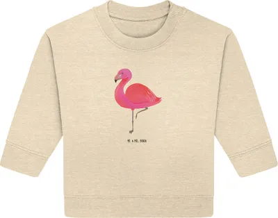 Produktbild von Mr. & Mrs. Panda Organic Baby Pullover Flamingo Classic 24. - 36. Monat - Natural Raw - Geschenk, Stolz, Prächtig, Spruch, Rosa, Bullover, für Mich