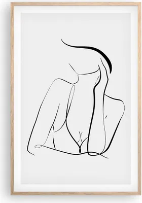 Produktbild von Gerahmtes Poster - Rahmen in heller Eiche - Frau Linien Minimalismus - 61x91,5 cm - Wand Bild - Wanddeko - Wandbilder - Kunstposter - Wandposter - Bilderrahmen - Bilder - Kunstdruck - P2NPA61x91-4488
