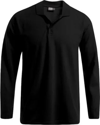 Produktbild von Heavy Langarm-Poloshirt Herren, Schwarz, XL