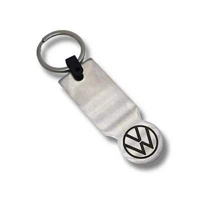 Produktbild von Original VW Schlüsselanhänger Einkaufswagen Keyring Anhänger Edelstahl Silber