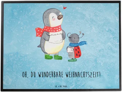 Produktbild von Mr. & Mrs. Panda malunterlage Smörle Winterzeit - Eisblau - Geschenk, schreibtischunterlagen, Tischunterlage, büro schreibtischunterlage, Weihnachtszeit, Weihnachten