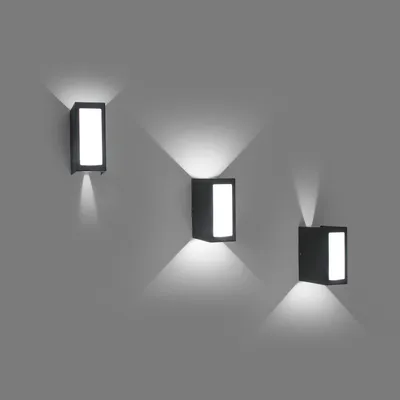Produktbild von Faro 70264, Wandbeleuchtung für den Außenbereich, Dunkles Grau, Aluminium, IP54, I, 9 W