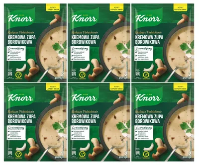 Produktbild von Knorr Steinpilz Cremesuppe 6x 48g - Pilz Suppe vegetarisch 12 Portionen