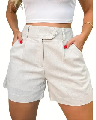 Productafbeelding van Lumoras Korte Broek Linnen Vrouwen Beige S
