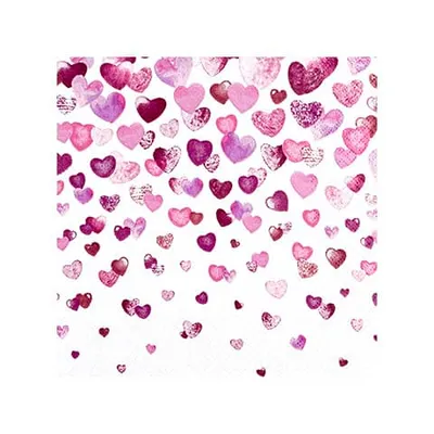 Produktbild von AV 20 kleine Cocktailservietten Lovely Hearts - Rosa Herzregen 25x25cm