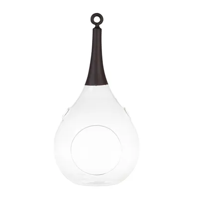 Produktbild von Taura schwarz mittel Windlicht zum aufhängen Glas Hängedekoration