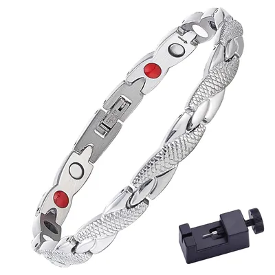 Immagine prodotto di Desiderio di merci - Bracciale magnetico - Gioielli - con accorciatore - Donna/Uomo - Argento