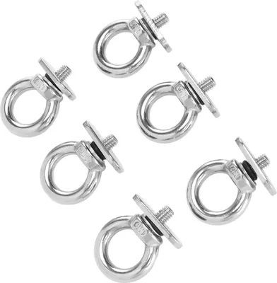Image de 6 œillets de fixation pour montage sur rail, kit d'ancrage à anneaux en acier inoxydable, adaptateur de rail pour yachts, bateaux, kayaks, pêche