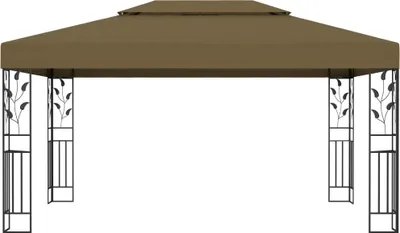 Produktbild von vidaXL Pavillon mit Doppeldach 3x4 m Taupe 180 g/m²
