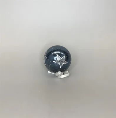 Produktbild von Gilde Weihnachtskugeln blau mit Stern, D: 8 cm