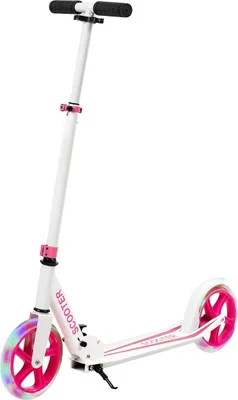 Produktbild von Scooter Roller klappbar Tretroller höhenverstellbar 100kg Tragkraft Kickroller mit 2 LED Räder rosa