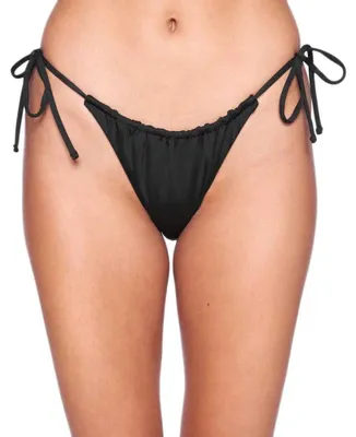 Produktbild von Hurley Damen Solid Cheeky Tie Side Bikini Bottoms, schwarz, M