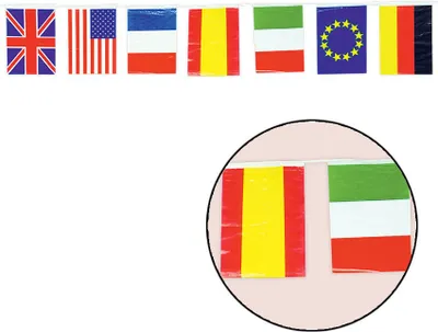 Produktbild von bunte Flaggen Girlande für Party ca. 50 m lang