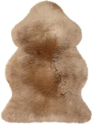 Productafbeelding van Heitmann Premium lamswollen deken, kleur kameelbruin; afmetingen ongeveer 110 x 73 cm. Artikelnummer: 114
