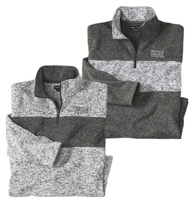 Produktbild von Atlas For Men - Pullover für Herren(2er-Pack) AF2024 (5XL) (Grau gesprenkelt/Khaki)