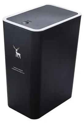 Obrázok produktu pre Stolový odpadkový koš 15 l, čierny, plast, 34 cm x 25,5 cm x 17,5 cm, do kuchyne
