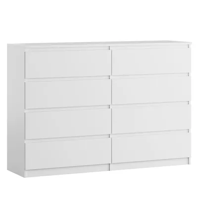 Zdjęcie produktu dla Komoda YUMEBLY z 8 szufladami | 140x97x40 cm | Duża komoda do sypialni, salonu, biura, pokoju dziecięcego | Mnóstwo miejsca do przechowywania | Biały