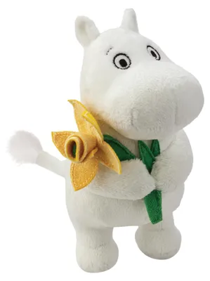 Produktbild von Aurora Moomin Standing with Daffodil Weiß 18cm