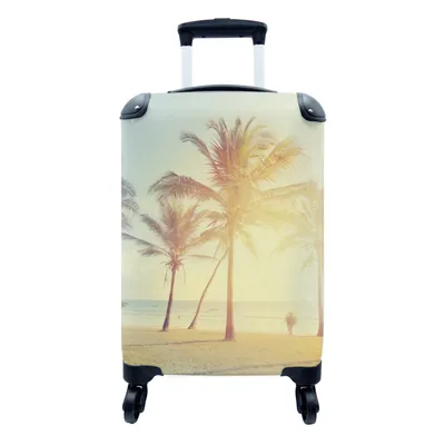 Produktbild von MuchoWow® Koffer Handgepäck Trolley Rollkoffer Kleine Reisekoffer mit 4 Rollen - Meer - Palme - Sommer - Sonne - Strand - Cabin Size < 55x40x23 cm & 55x40x20 cm - Fotokoffer - Kabinenkoffer - Boardgepäck - Reise-Box - Reisekoffer - Reisegepäck - Koffer mit Bild - Trolley für Kinder