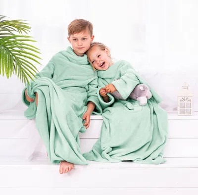 Produktbild von Ärmeldecke Lazykids für Kinder - Kuscheldecke mit Ärmeln, Farbe:Peppermint
