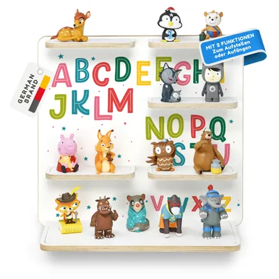 Produktbild von Alphabet - stadtecken® Erweiterungsregal für Toniebox & Figuren – Wandregal – Ordnung & Aufbewahrung für Tonie-Hörfiguren