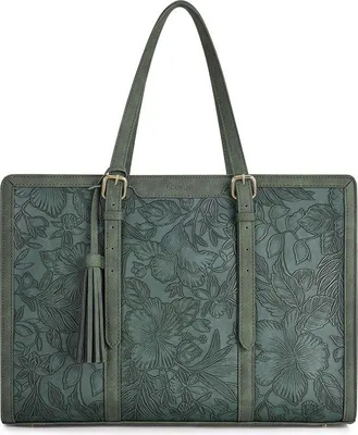 Productafbeelding van Famanu laptop tas, grote handtas - 15,6 inch, 3 compartimenten, veganistisch leer