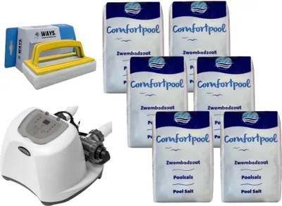 Produktbild von Intex - Salzwassersystem 26670GS & Poolsalz 120 kg & WAYS Scheuerbürste