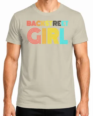 Productafbeelding van Backstreet Boys-fan, T-shirt voor heren, met opdruk over een boygroup uit de jaren '90, met een humoristische/sarcastische boodschap, maat L, natuurlijke kleur