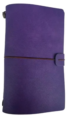 Produktbild von A6 Kunstleder Notizbuch nachfüllbar Violett 120x200mm mit Taschen