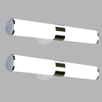 Obrázok produktu pre ZMH LED zrkadlové svetlo zrkadlová lampa 2ks chrómové nástenné svietidlo IP44 nástenné svetlo neutrálne biele 4000K svetlo odolné voči vlhkosti 8W 40CM pre pivnicu kuchynskú skrinku