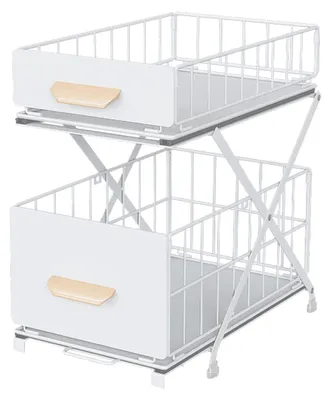 Image de Étagère debout pour herbes aromatiques, avec 2 niveaux, organisateur de comptoir sans installation, blanc