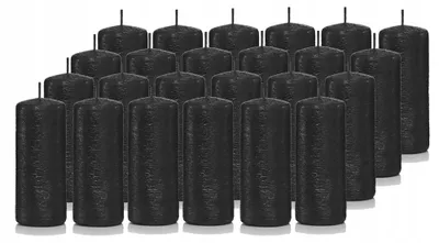 Produktbild von Drobo Zylinder Kerzen Set 24 Stück Schwarz 10 cm