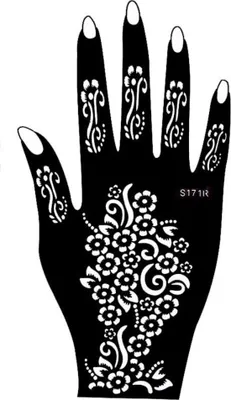 Produktbild von Henna Tattoo Schablone für die Rechte Hand