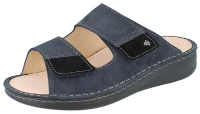 Produktbild von FINN COMFORT Mellow Psara Herren Pantolette dunkelblau Nubukleder - Größe: 46